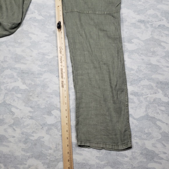 American Eagle Pants Womens 16‎ Green Linen Blend Straight Leg Lightweight NWT - Picture 10 of 12